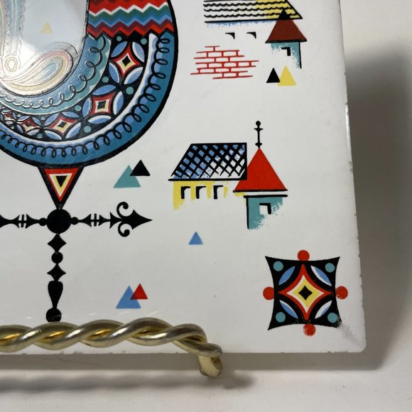 Berggren Trayner Tile Trivet Every Morning Is A Beautiful Morning Rooster Vtg 64 - Picture 2 of 15